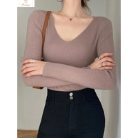 Spring Autumn V Neck Women Sweater