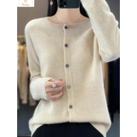 Womens Merino Wool Long Sleeve Cardigan