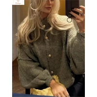 Womens Loose Fit Casual Cardigan Sweater