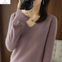Cashmere V-neck Lace Pullover Sweater