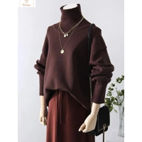 Cardeegan Womens Burgundy Turtleneck Sweater