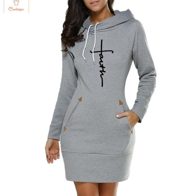 Womens Autumn Long Sleeve Hoodie Dress