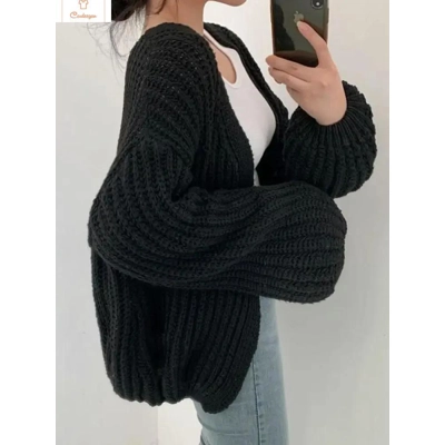 Cardeegan Vintage Harajuku Lantern Sleeve Cardigan Sweater Cardeegan Vintage Harajuku Lantern Sleeve Cardigan Sweater