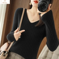 Casual V-Neck Knit Sweater for Women