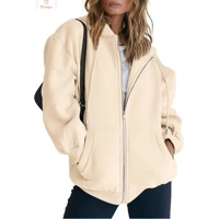 Fashion Gray Zip-Up Hoodie for Women