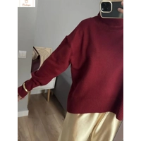 Cardeegan Womens Burgundy Turtleneck Sweater