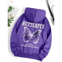 Beautiful Purple Butterfly Casual Hoodie