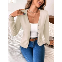 Long Sleeve V Neck Button Cardigan