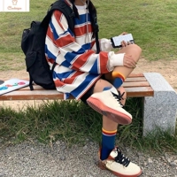 Womens Striped Hoodie Sweatshirt Jumper