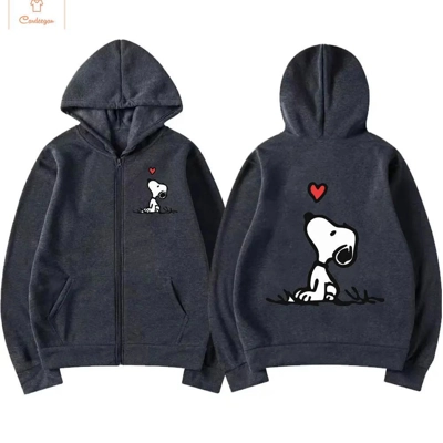Snoopy Cartoon Zip Up Hoodie Jacket