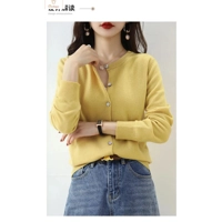 Cashmere Womens O-Neck Cardigan Sweater