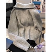 Vintage Double Zipper Knitted Cardigan Sweater