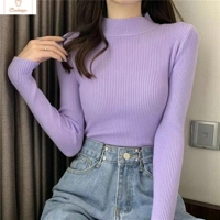Womens Long Sleeve Turtleneck Knit Sweater