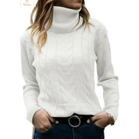 Vintage Slim Fit Turtleneck Sweater for Women