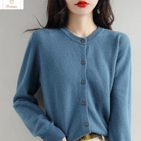 Cashmere Womens O-Neck Cardigan Sweater