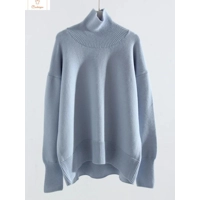 Winter Oversized Turtleneck Coffee Sweater