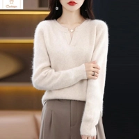 Mink Cashmere V-neck Pullover Sweater