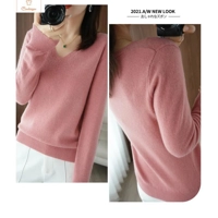 Cashmere V-neck Lace Pullover Sweater