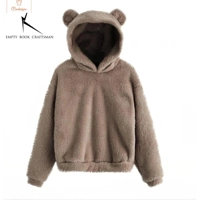 Cute Plush Rabbit Ear Hoodie for Women