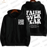 Faith Over Fear Womens Zip Hoodie