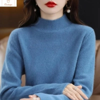 Womens Merino Wool Half Polo Sweater