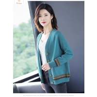 Womens Knitted V-Neck Cardigan Sweater