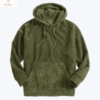 Womens Knitted Corduroy Hooded Sweatshirt