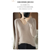 Cashmere V-neck Lace Pullover Sweater