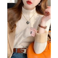 Womens Retro Red Velvet Turtleneck Sweater