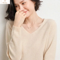 Cashmere V-neck Pullover Sweater for Women