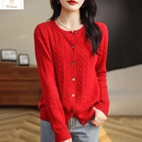 Womens Long Sleeve Knitted Cardigan Sweater