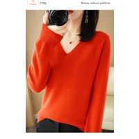 V-neck Loose Knitted Sweater for Women