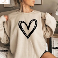 Love Heart Womens Graphic Sweatshirt