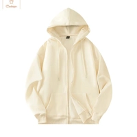 Unisex Solid Hooded Sweatshirt Jacket