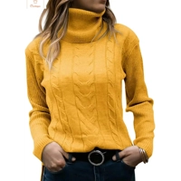 Vintage Slim Fit Turtleneck Sweater for Women