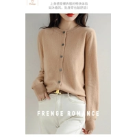 Cashmere Womens O-Neck Cardigan Sweater