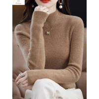 Solid Half Turtleneck Knit Sweater for Women