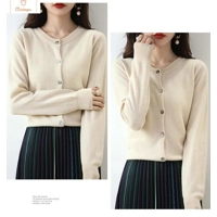 Cashmere Womens O-Neck Cardigan Sweater