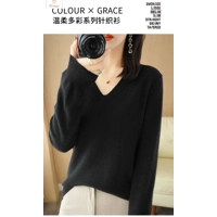 V-neck Loose Knitted Sweater for Women