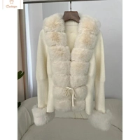 Luxury Womens Patchwork Fur Cardigan