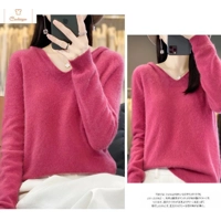 Merino Wool V-Neck Hoodie Sweater