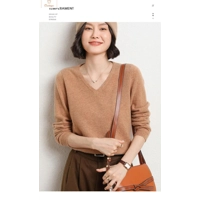 Cashmere V-neck Pullover Sweater for Women