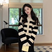 Striped Retro Knit Crop Cardigan