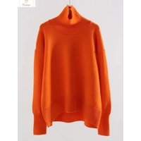 Winter Oversized Turtleneck Coffee Sweater