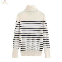 Womens Cropped Turtleneck Sweater with Buttons