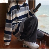 Womens Striped Hoodie Sweatshirt Jumper