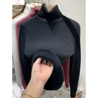 Womens Velvet Lined Turtleneck Sweater