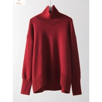 Cardeegan Womens Burgundy Turtleneck Sweater