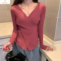 Long Sleeve Criss-Cross Knitwear Top