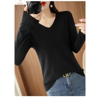 Women’s V-Neck Cashmere Blend Knit Sweater